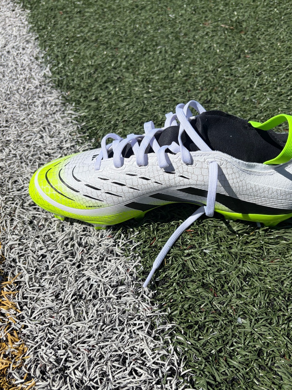 Kids White and Neon Green Soccer Cleats - Lightweight Performance